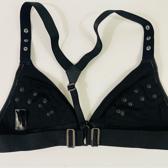 Honey Birdette Bundle Faux Leather Studded Black Bra, Garter Belt with Satin Bag - Picture 8 of 16